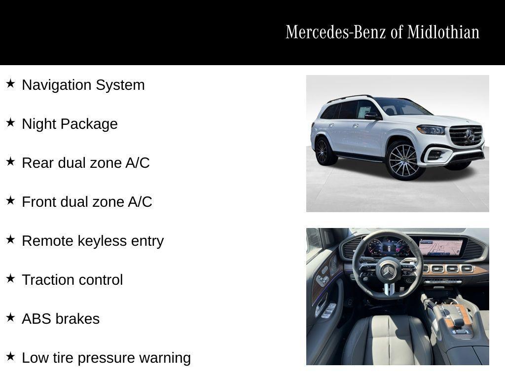 new 2025 Mercedes-Benz GLS 580 car, priced at $121,680