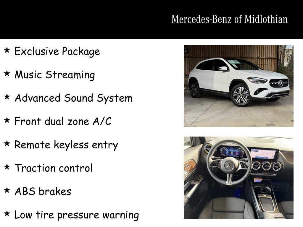 new 2025 Mercedes-Benz GLA 250 car, priced at $50,575