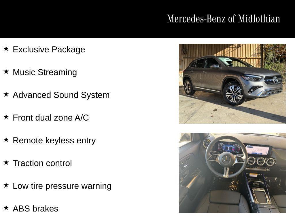 new 2025 Mercedes-Benz GLA 250 car, priced at $51,495