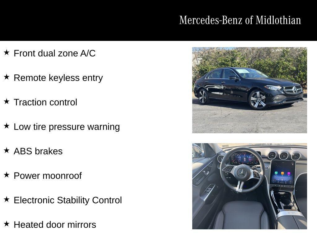 new 2025 Mercedes-Benz C-Class car, priced at $45,050
