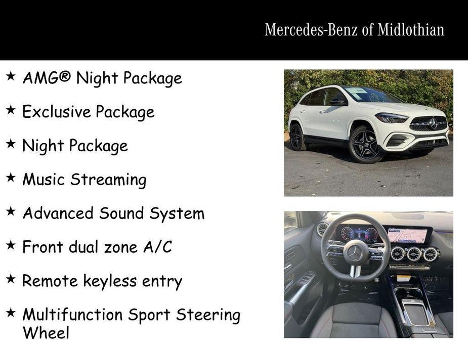 new 2025 Mercedes-Benz GLA 250 car, priced at $53,890