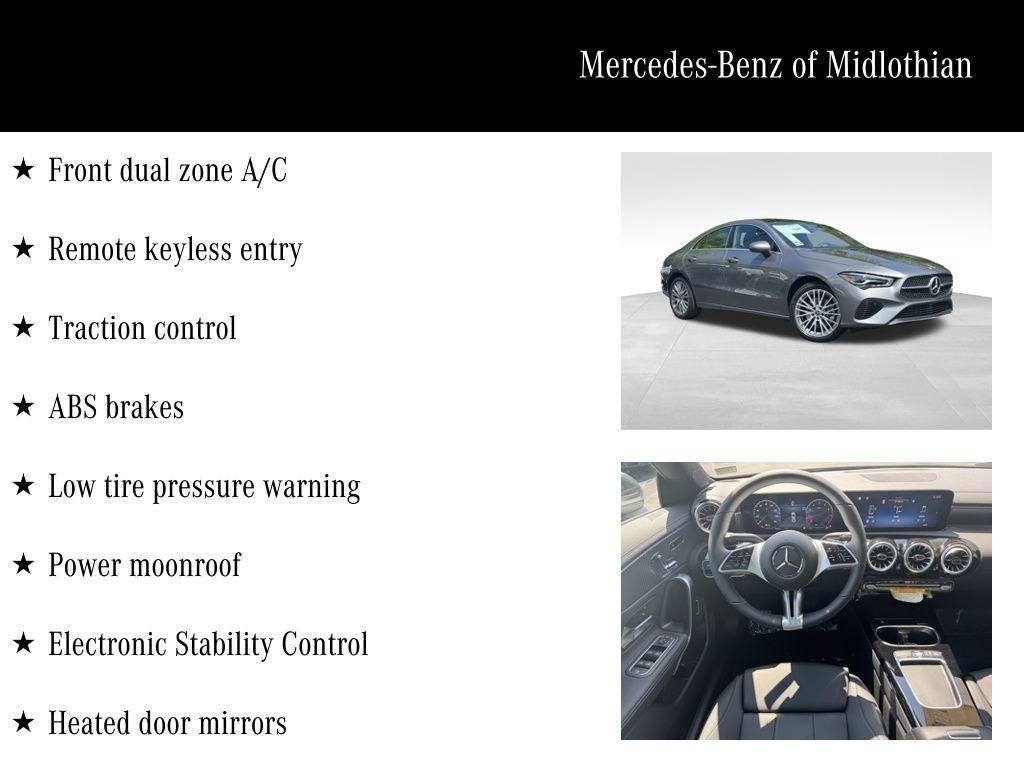 new 2025 Mercedes-Benz CLA 250 car, priced at $49,615