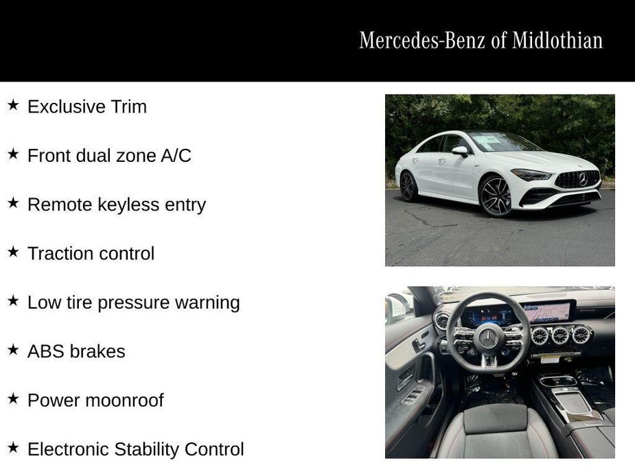 new 2025 Mercedes-Benz AMG CLA 35 car, priced at $60,650