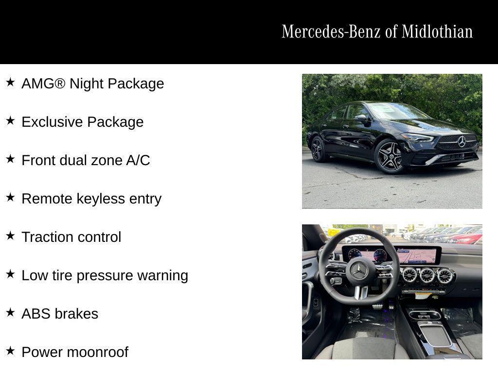 used 2025 Mercedes-Benz CLA 250 car, priced at $49,500