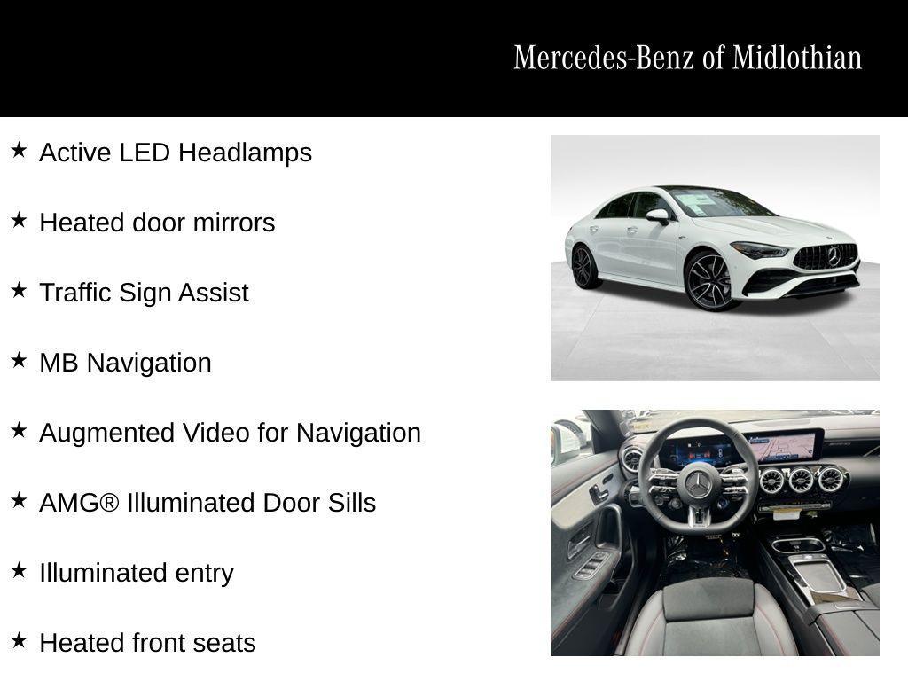 used 2025 Mercedes-Benz AMG CLA 35 car, priced at $56,000