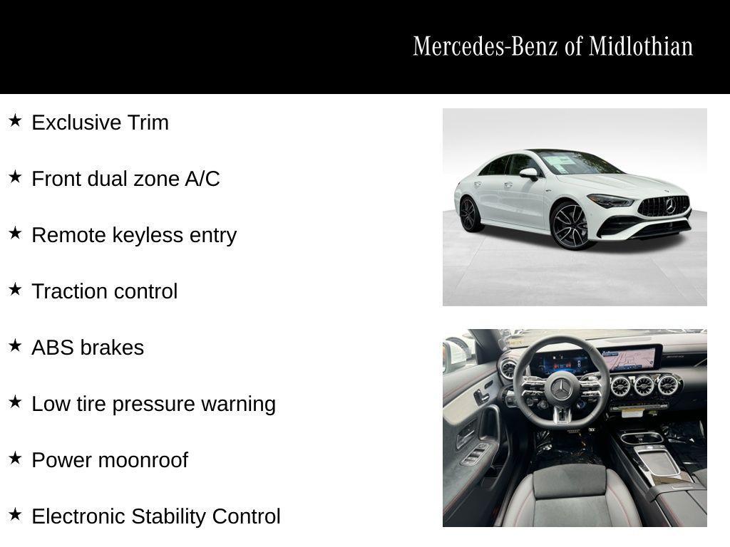 used 2025 Mercedes-Benz AMG CLA 35 car, priced at $56,000