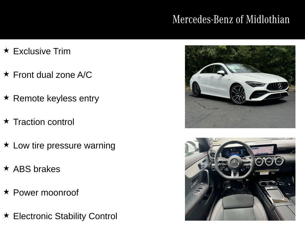 used 2025 Mercedes-Benz AMG CLA 35 car, priced at $56,000