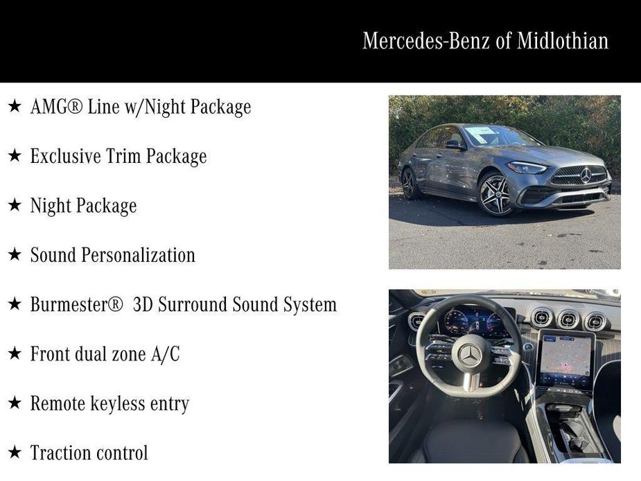 new 2025 Mercedes-Benz C-Class car, priced at $59,650