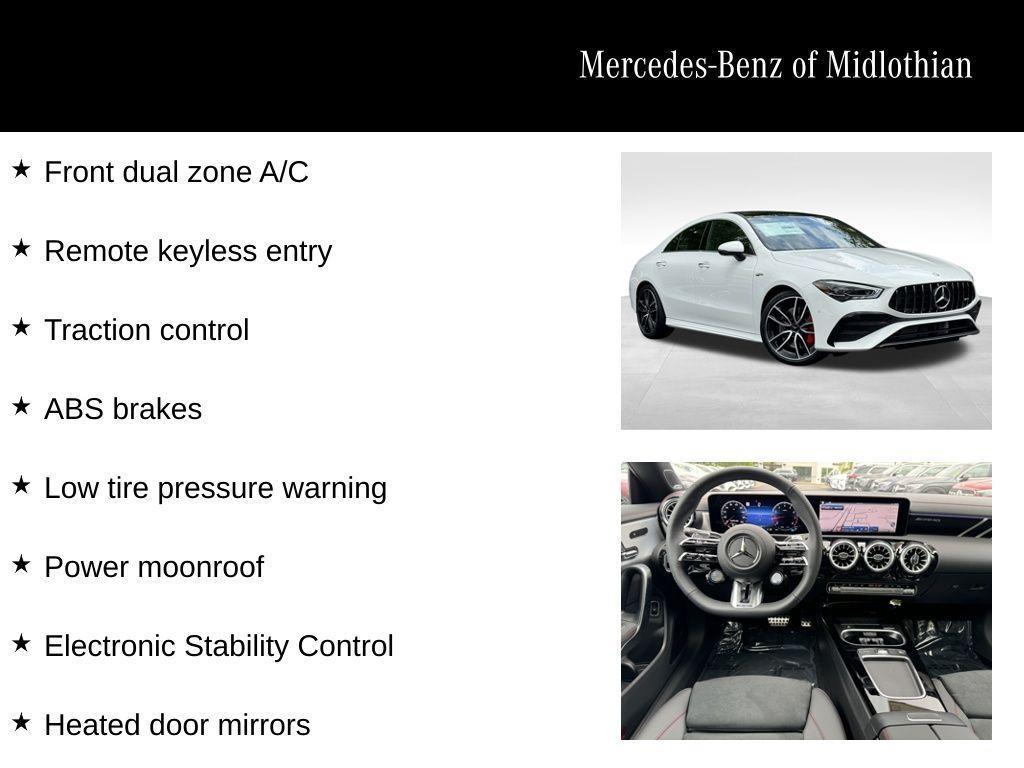 used 2025 Mercedes-Benz AMG CLA 35 car, priced at $62,970