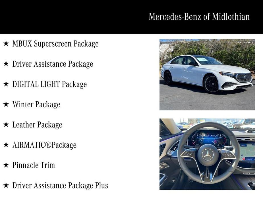 used 2024 Mercedes-Benz E-Class car, priced at $75,000