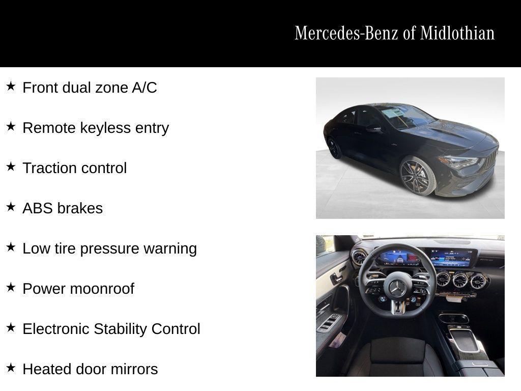new 2025 Mercedes-Benz AMG CLA 35 car, priced at $61,400