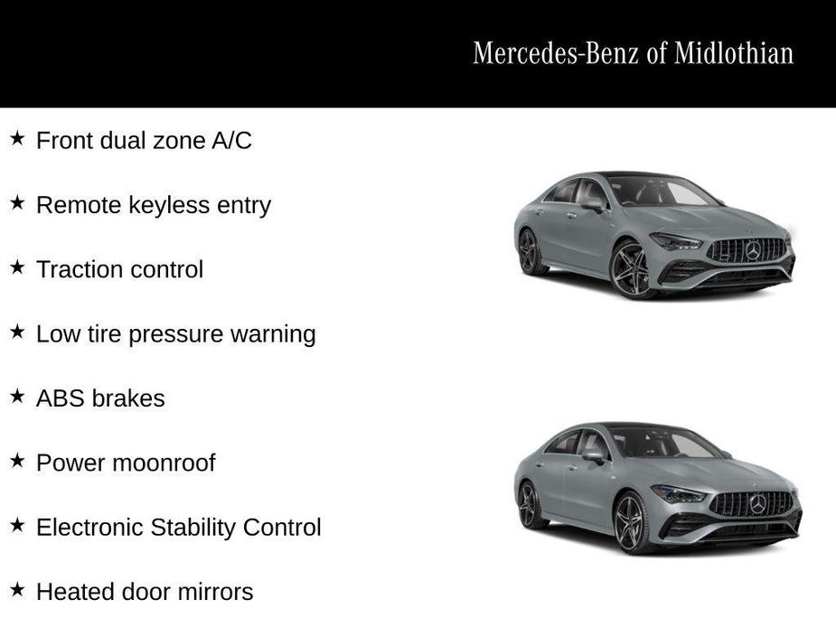 new 2025 Mercedes-Benz AMG CLA 35 car, priced at $61,400