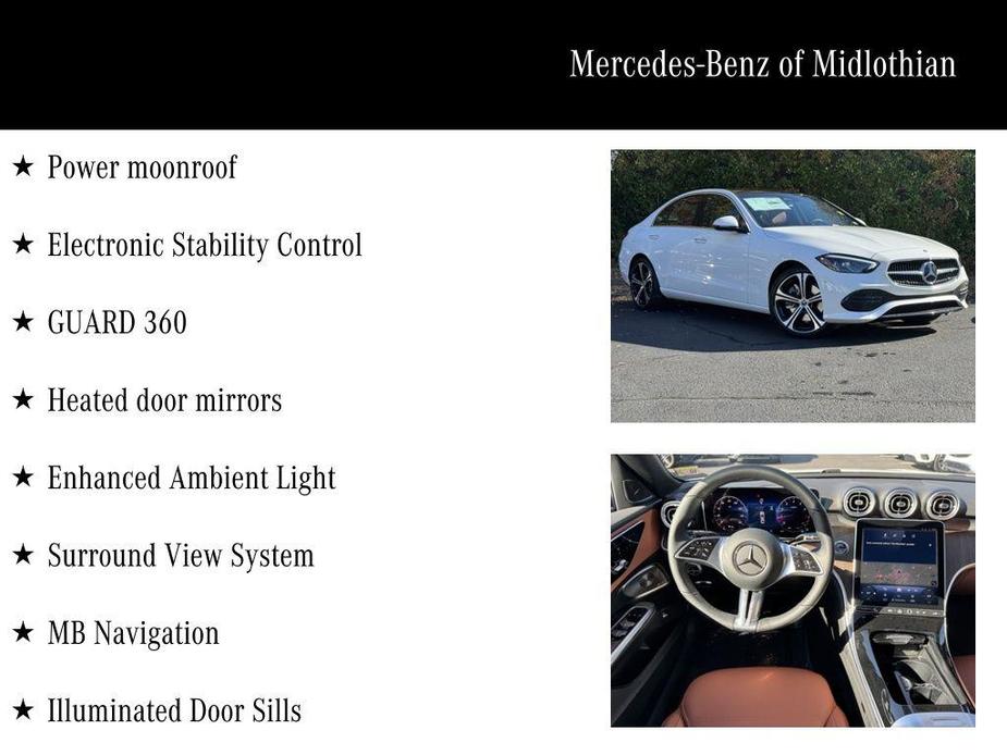 new 2025 Mercedes-Benz C-Class car, priced at $56,345