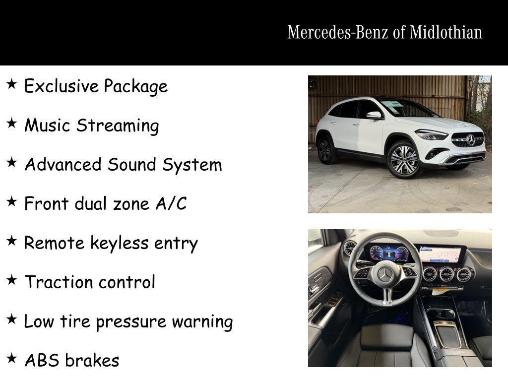 new 2025 Mercedes-Benz GLA 250 car, priced at $50,870