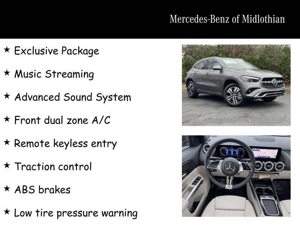 new 2025 Mercedes-Benz GLA 250 car, priced at $50,745