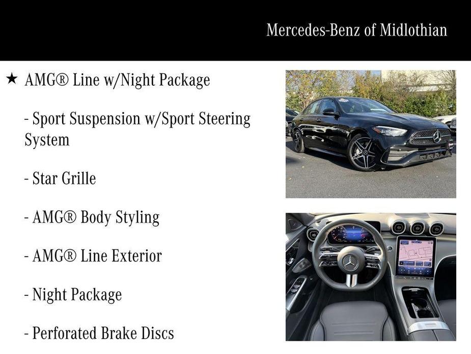 used 2024 Mercedes-Benz C-Class car, priced at $43,500