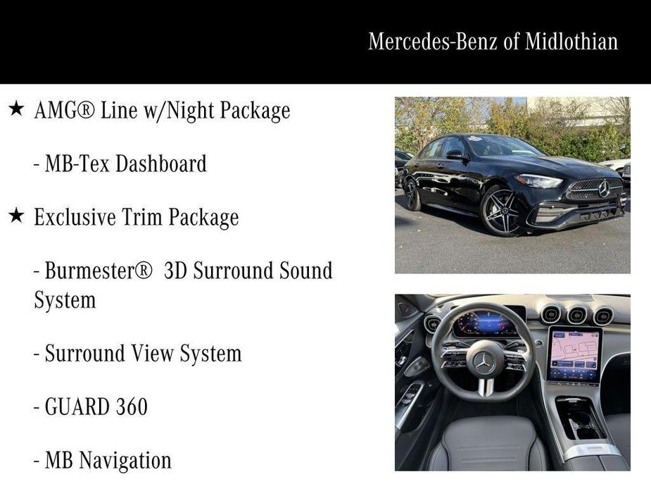 used 2024 Mercedes-Benz C-Class car, priced at $43,500