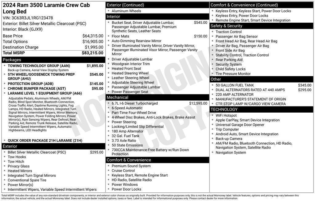 used 2024 Ram 3500 car, priced at $64,000