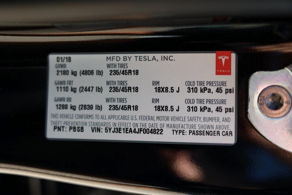 used 2018 Tesla Model 3 car, priced at $22,677