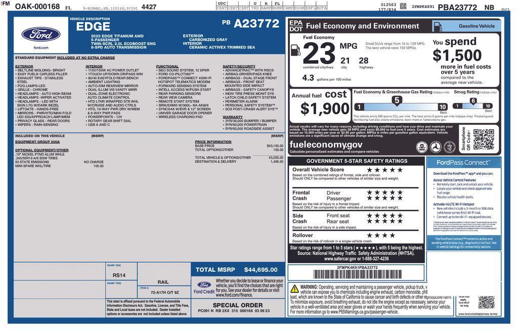 used 2023 Ford Edge car, priced at $22,000