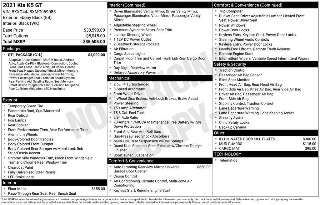 used 2021 Kia K5 car, priced at $23,995