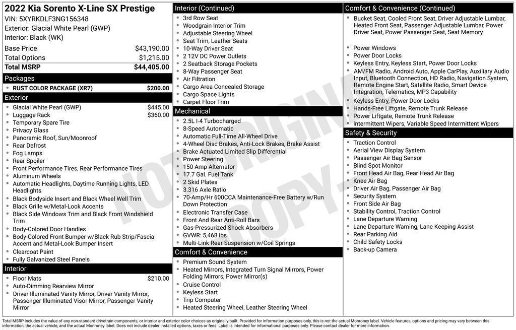 used 2022 Kia Sorento car, priced at $29,491