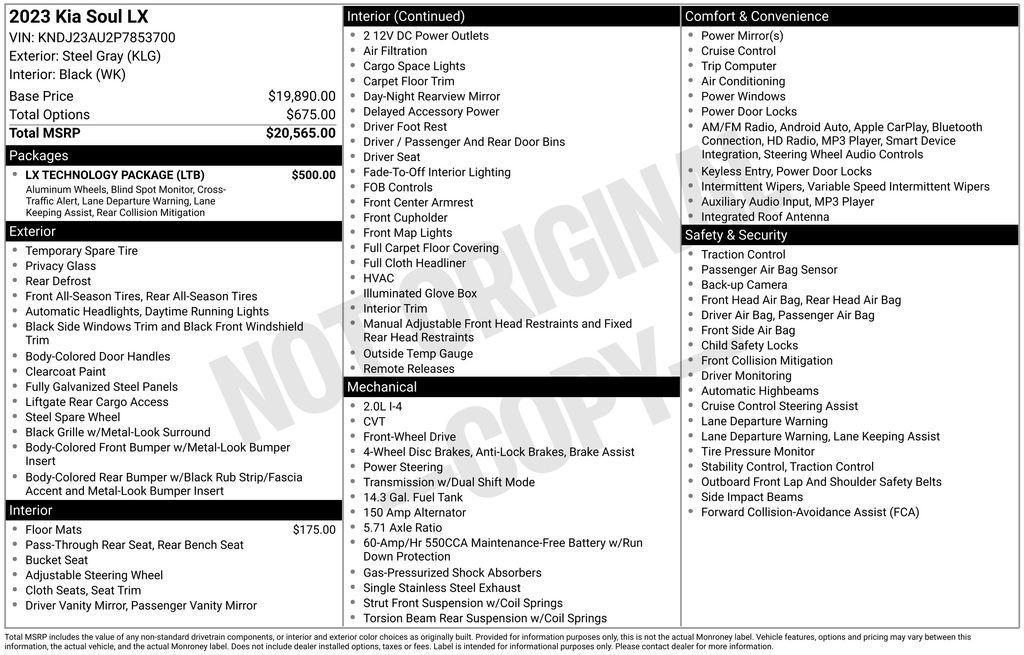 used 2023 Kia Soul car, priced at $17,466