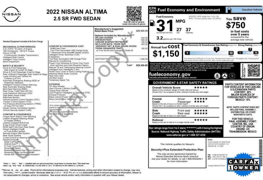 used 2022 Nissan Altima car, priced at $15,219