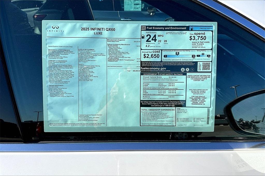new 2025 INFINITI QX60 car, priced at $60,980