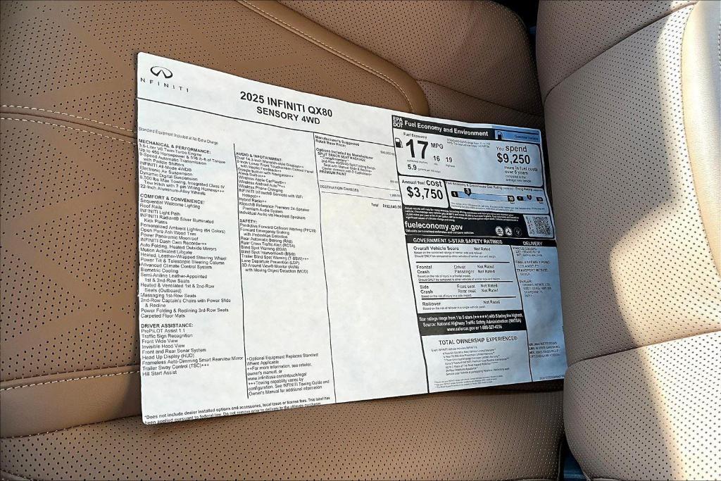 new 2025 INFINITI QX80 car, priced at $98,640