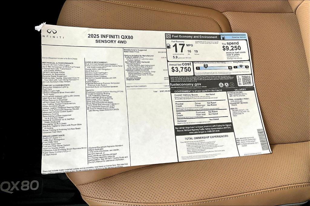 new 2025 INFINITI QX80 car, priced at $103,100