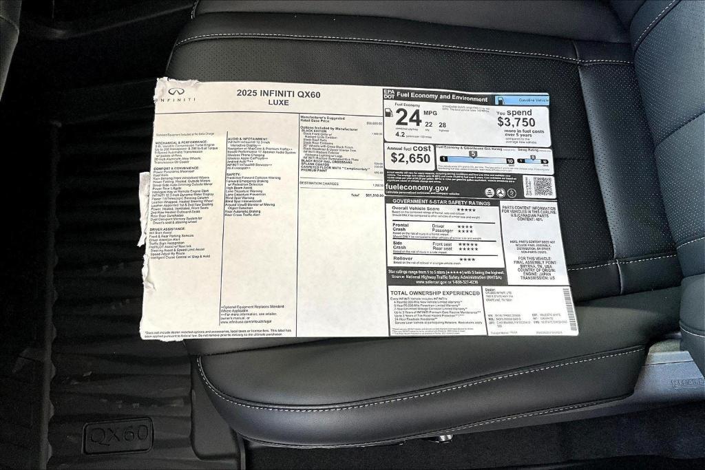 new 2025 INFINITI QX60 car, priced at $61,510