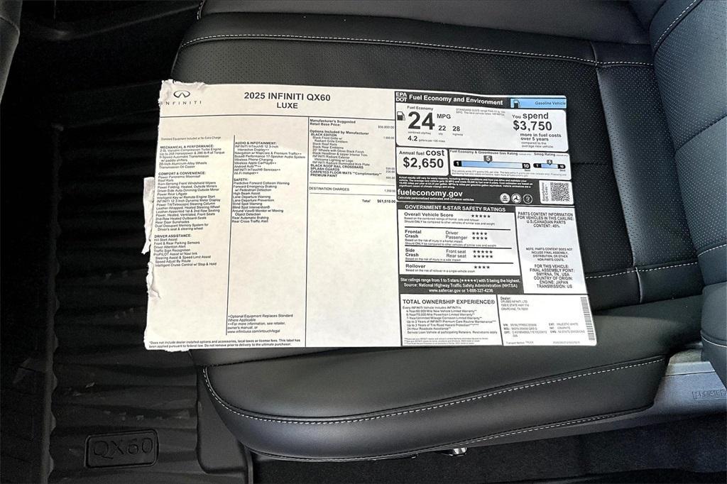 new 2025 INFINITI QX60 car, priced at $61,510