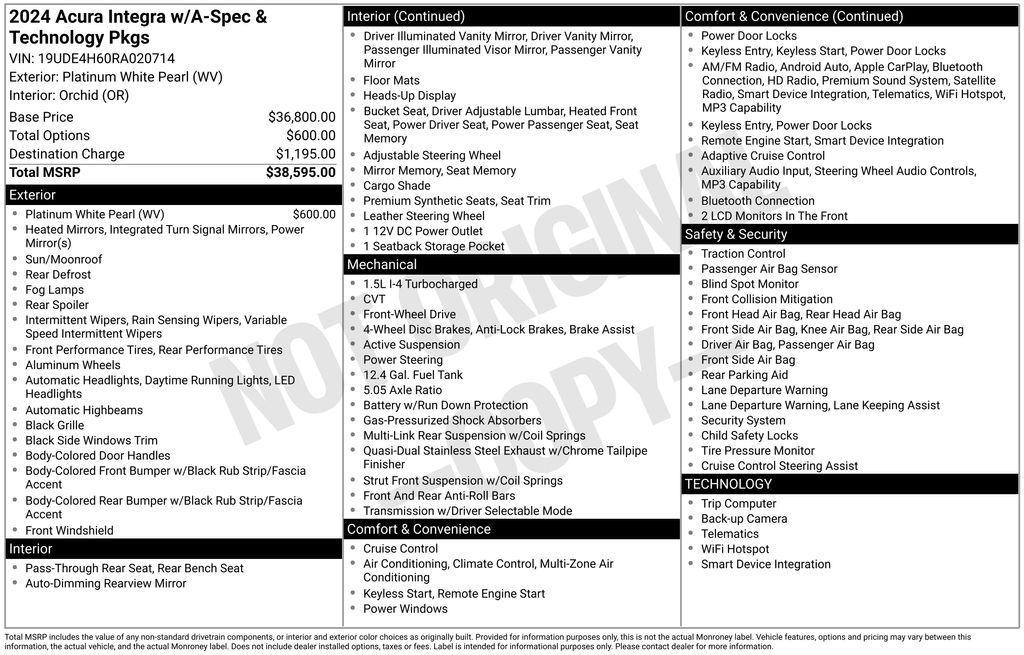 used 2024 Acura Integra car, priced at $31,722