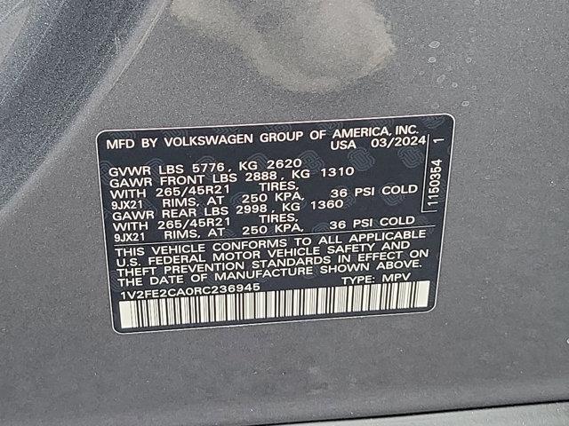 new 2024 Volkswagen Atlas Cross Sport car, priced at $49,296