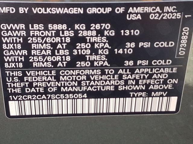 new 2025 Volkswagen Atlas car, priced at $45,648