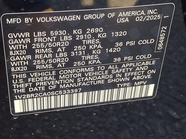 new 2025 Volkswagen Atlas car, priced at $47,006
