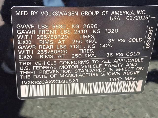new 2025 Volkswagen Atlas car, priced at $44,032