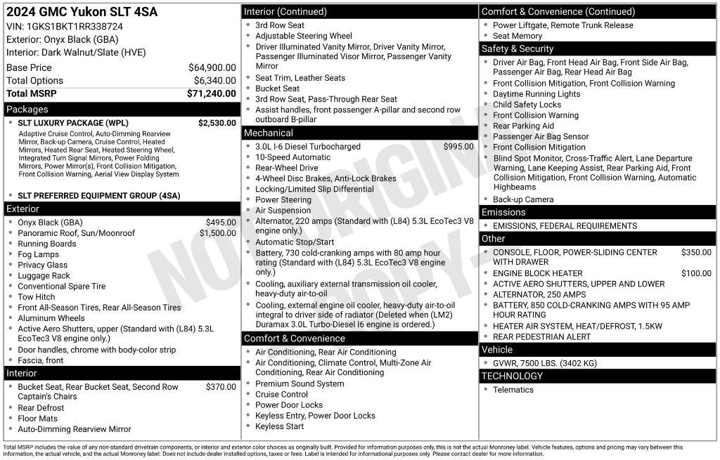 used 2024 GMC Yukon car, priced at $69,990