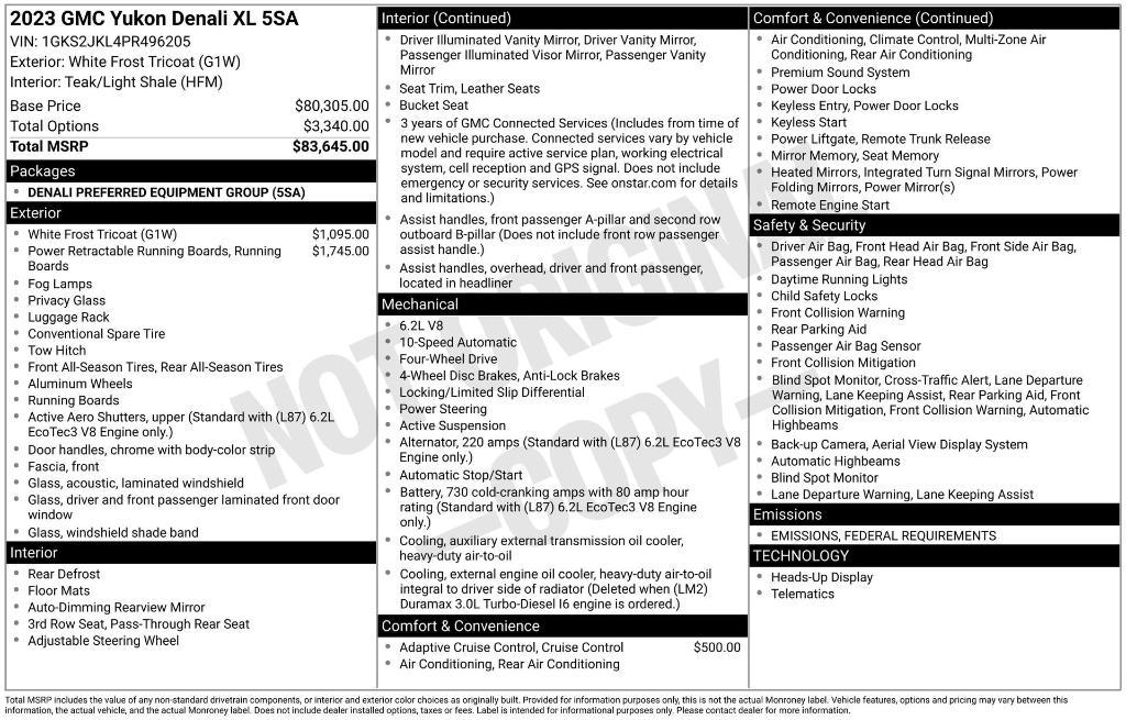 used 2023 GMC Yukon XL car, priced at $68,900