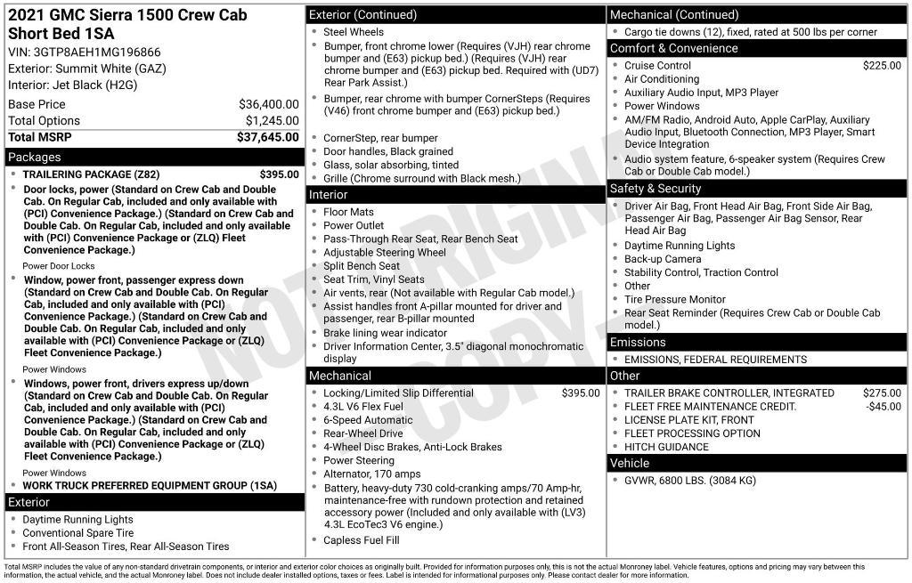 used 2021 GMC Sierra 1500 car, priced at $21,900