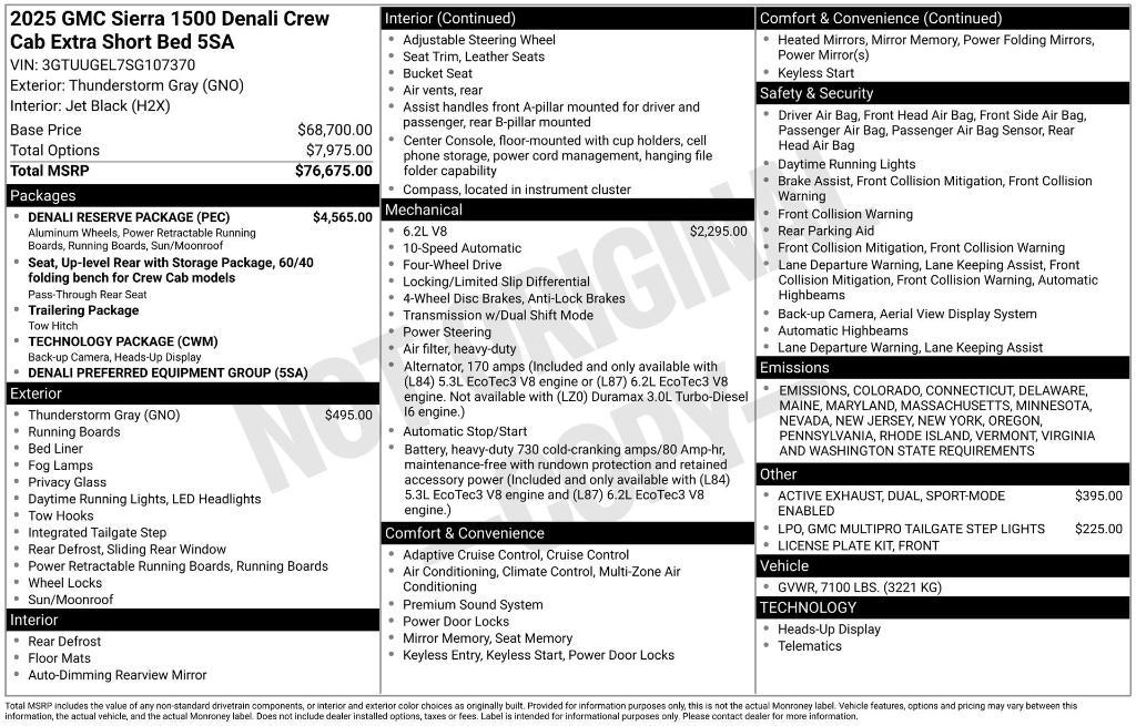 used 2025 GMC Sierra 1500 car, priced at $68,500