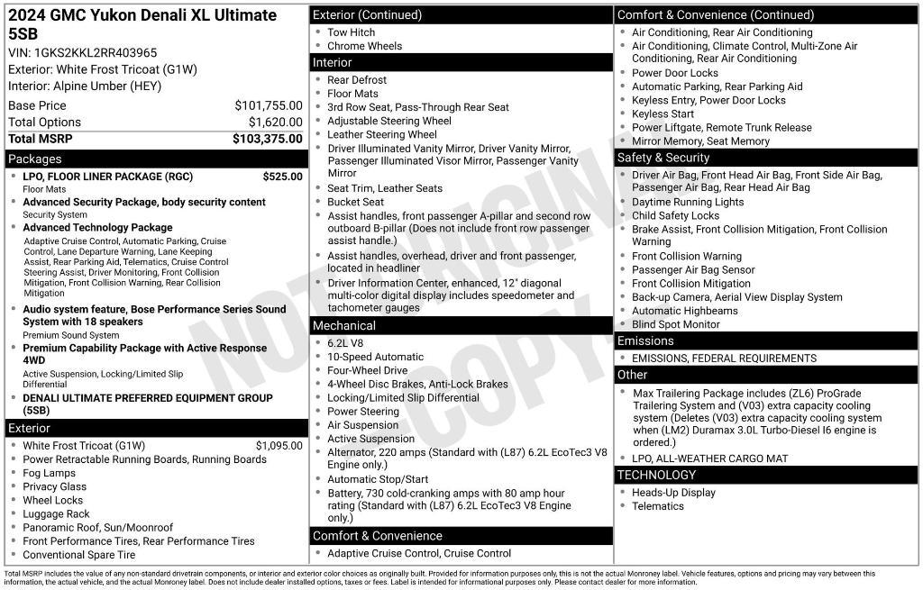 used 2024 GMC Yukon XL car, priced at $101,900
