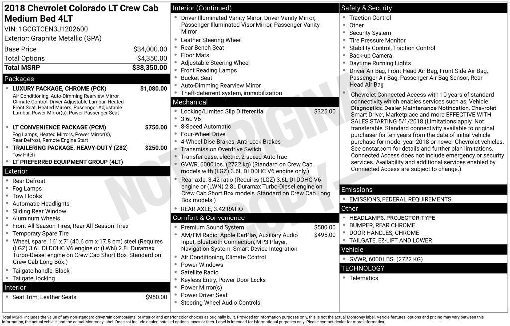 used 2018 Chevrolet Colorado car, priced at $21,900