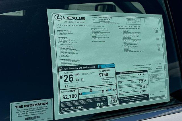new 2024 Lexus ES 350 car, priced at $50,585