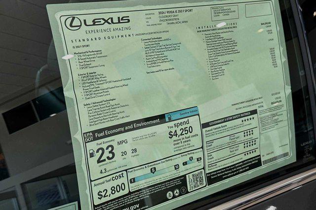 new 2024 Lexus IS 350 car, priced at $52,173