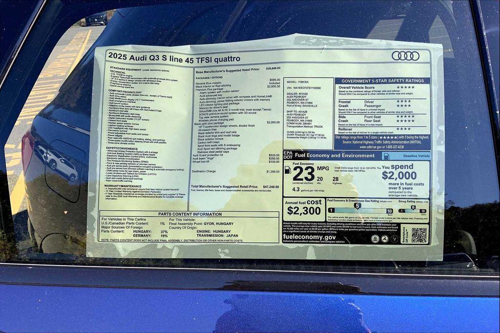 new 2025 Audi Q3 car, priced at $47,240