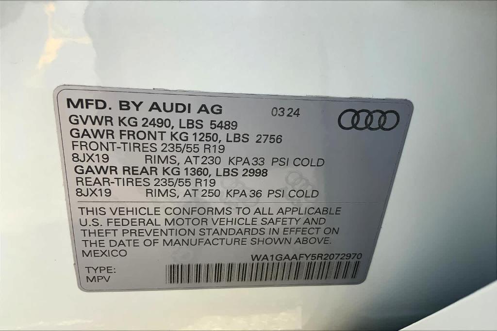 new 2024 Audi Q5 car, priced at $54,090