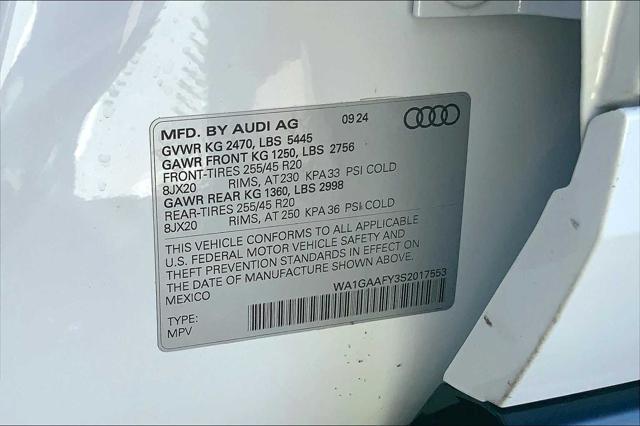 new 2025 Audi Q5 car, priced at $53,650