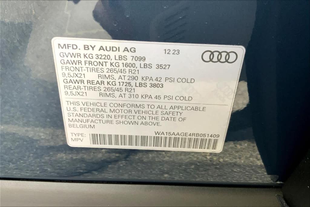 new 2024 Audi Q8 e-tron car, priced at $86,495
